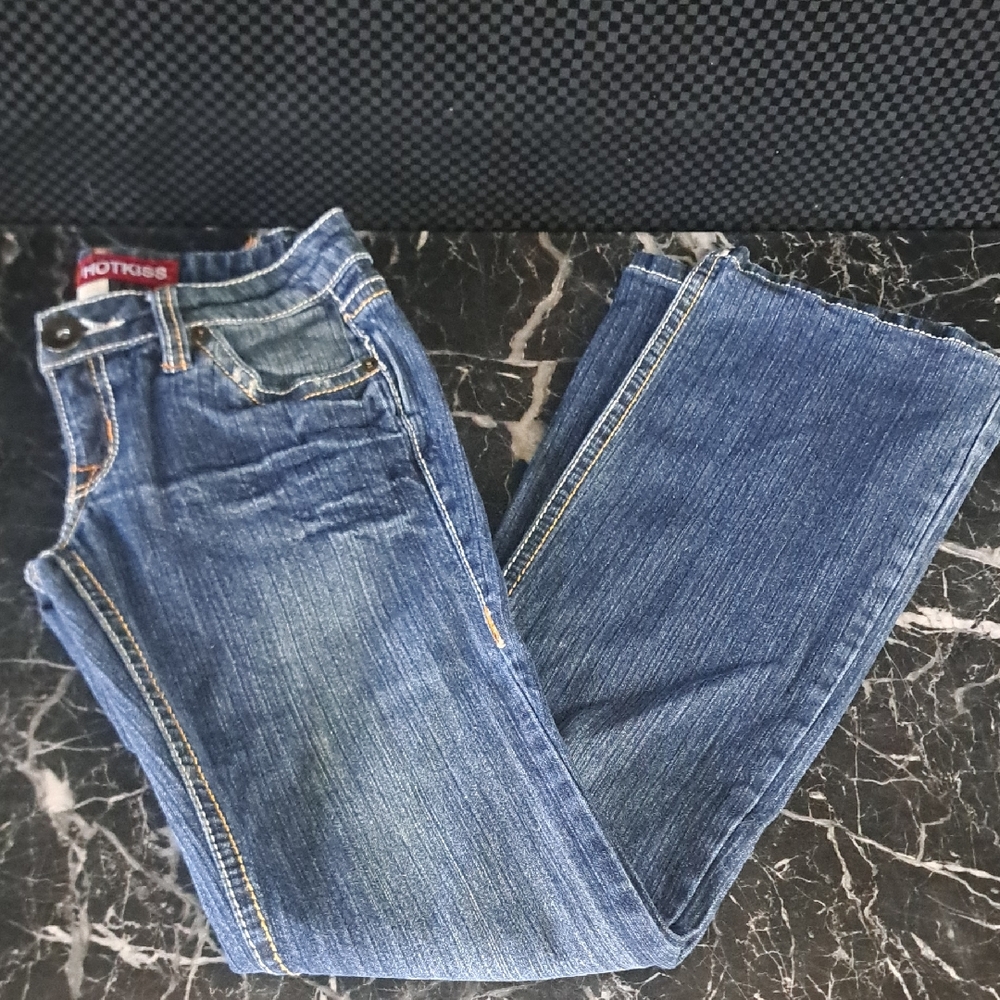 Hot Kiss Blue Straight Leg Jeans Classic Style